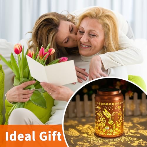 WACLSTDAY Hummingbird Solar Lanterns Outdoor Waterproof Garden Decor Birthday Gifts for Women Men Mom Hanging Solar Lights Metal Decoration Outside for Yard,Patio,Backyard,Porch,Easter - style: B.New Hummingbird