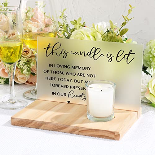 Jetec 3 Pcs Memorial Candle Set with Sign and Tray Sympathy Gifts, Wing | Loving Memory Decor, During Bereavement, Remembrance Centerpiece at Funeral, Grief Support Present, Condolence Tribute