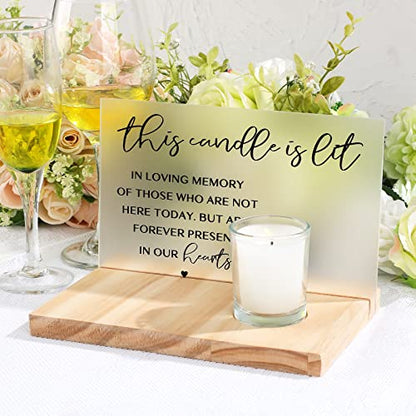 Jetec 3 Pcs Memorial Candle Set with Sign and Tray Sympathy Gifts, Wing | Loving Memory Decor, During Bereavement, Remembrance Centerpiece at Funeral, Grief Support Present, Condolence Tribute
