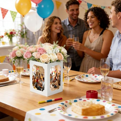 15 Pack White Photo Centerpieces for Table 4x6 5x7 Picture Display - color: White