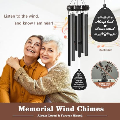 Soopau Sympathy Gifts for Loss of Loved One, 30" Metal Memorial Wind Chimes for Loss of Mom Dad, Windchimes in Memory of A Loved One, Bereavement Condolences Gift