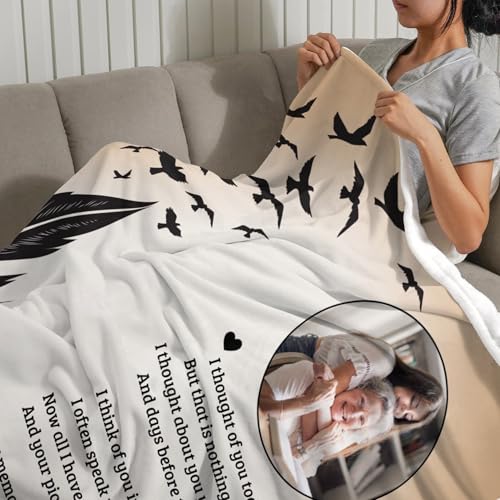 Custom Memorial Blanket with Picture Personalized Sympathy Remembrance Condolences Bereavement Gifts Sympathy Gifts for Loss of Loved One Mother Dad Grandma Grandpa Sister Daughter Friend - color: Design9