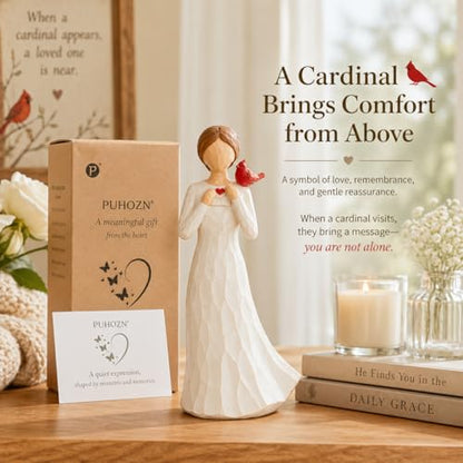 Cardinal Gifts for Women Angel Cardinal Figurine Sympathy Gifts for Loss of Loved One Cardinal Memorial Gifts for Women Red Cardinal Figurines - size: Envelope