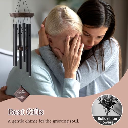 Memorial Wind Chimes for Outside, Sympathy Gift for Loss of Loved One | Cardinal Wind Chimes for Mom Dad, Sympathy Bereavement Condolence Gift - size: Cardinal
