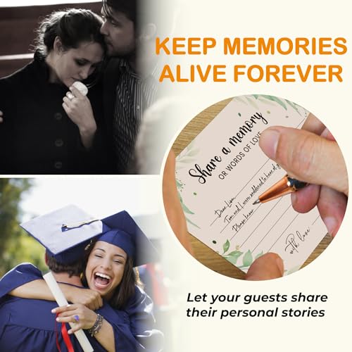 WOODAMORE Share a Memory Cards for Celebration of Life, 50 Pc with Wood Box