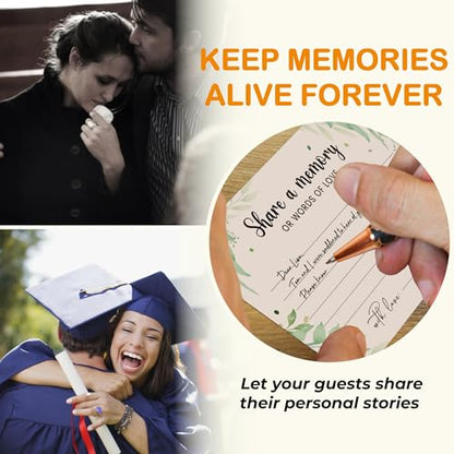 WOODAMORE Share a Memory Cards for Celebration of Life, 50 Pc with Wood Box
