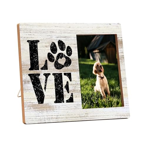 Dog Picture Frames, Puppy Photo Frame, Love Dogs Frames For Pictures, Pet Memorial Gifts, Farmhouse Home Living Room Bedroom Office Decoration -02 - style: Love Dogs 2