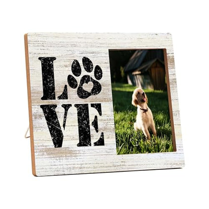 Dog Picture Frames, Puppy Photo Frame, Love Dogs Frames For Pictures, Pet Memorial Gifts, Farmhouse Home Living Room Bedroom Office Decoration -02 - style: Love Dogs 2