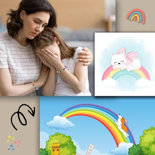 Pet Memorial Gifts,Rainbow Bridge Bracelet for Beloved Pets,Cat Memorial Gifts for Loss of Cat, Dog Passing Away Remembrance Sympathy Gift