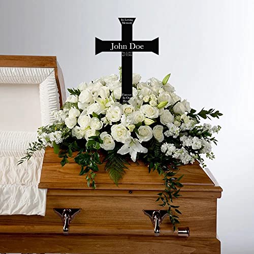 PK Décor Personalized Cross for Grave - Baptism - First Communion - 50th Anniversary - Engraved - Wall Decor - Cross Headstone for Dogs Grave (Cross 6) - style: Cross 6