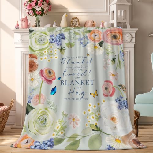 Birthday Inspirational Gifts for Women, Get Well Throw Blanket Hug Blanket - color: Loved
