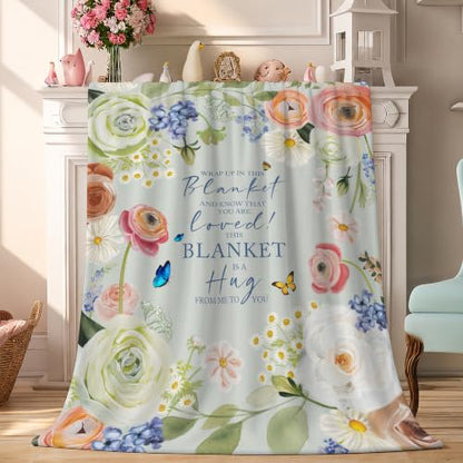 Birthday Inspirational Gifts for Women, Get Well Throw Blanket Hug Blanket - color: Loved