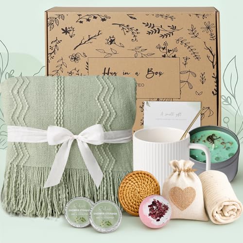Get Well Soon Gift Baskets for Women- Self Care Package/Brithday Gift - After Surgery Recovery, Sympathy Gifts for Loss, Thinking of You/Grief/Bereavement/Miscarriage Gifts (Grey Green) - color: Grey Green