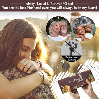 Memorial Sympathy Gifts for Loss of Husband, 25" Memorial Wind Chimes for Lose of Husband Sympathy Gift, Remembrance/Grief/Bereavement Gifts - size: Husband