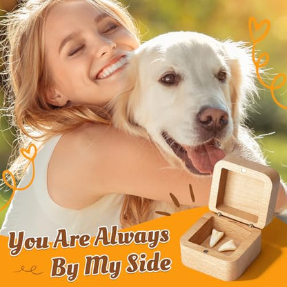 Pet Fur Keepsake Box, Square Wooden Memorial Box for Dog and Cat Hair - color: Square