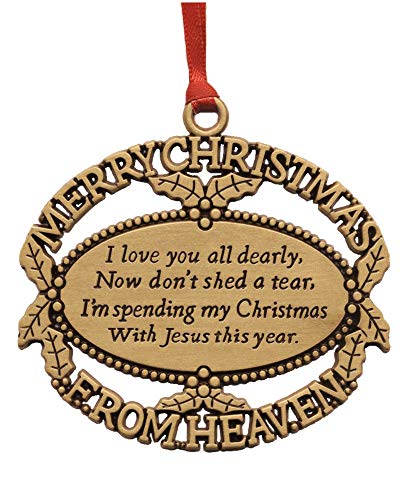 Gold Plated Keepsake Memorial Ornament with Poem and Gift Box - for Christmas Tree, Sympathy and Remembrance Gift - color: Black