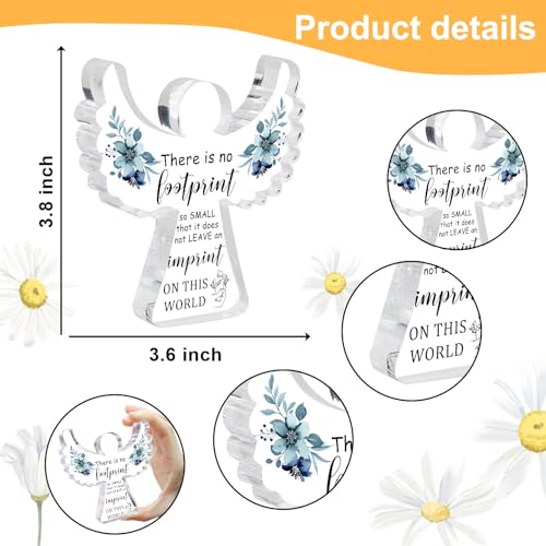 Sympathy Gifts, Miscarriage Gifts for Mothers, Remembrance Gift, Remember Me Grieving Present, Baby Footprint Memorial Angel Acrylic Decor, Funeral in Memory of Loss of Baby, Infant Loss Sympathy Gift - style: 032