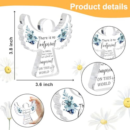 Sympathy Gifts, Miscarriage Gifts for Mothers, Remembrance Gift, Remember Me Grieving Present, Baby Footprint Memorial Angel Acrylic Decor, Funeral in Memory of Loss of Baby, Infant Loss Sympathy Gift - style: 032