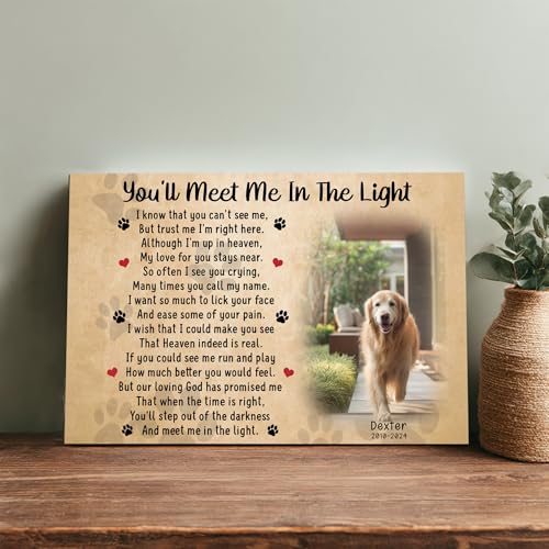 KiKiLuna Personalized Dog Cat Memorial Framed Canvas Poster - color: Design 3