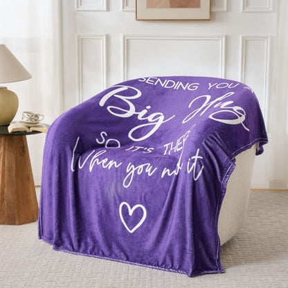 Thinking of You Gifts for Women Men – Get Well Blanket 50x60 Inch, Purple Flannel Comfort Hug Blanket, Sympathy Throw for After Surgery, Chemo, Illness, Recovery - color: Get Well-purple