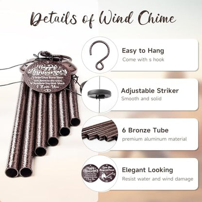 Anniversary Wind Chimes Gifts for Men Women, Happy Anniversary Decorations, 25" Wind Chimes Romantic Gift for Couple, Parents, Wife, Husband, Friends (Mr & Mrs - size: Mr & Mrs Anniversary Gift