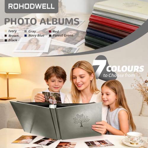 Photo Album 4x6 600 Pockets Photos, Large Capacity Leather Cover Photo Book | Slip-In Horizontal & Vertical Pockets Acid-Free Waterproof Picture Albums Great for Family Baby Wedding Holiday & Anniversary - color: Gray