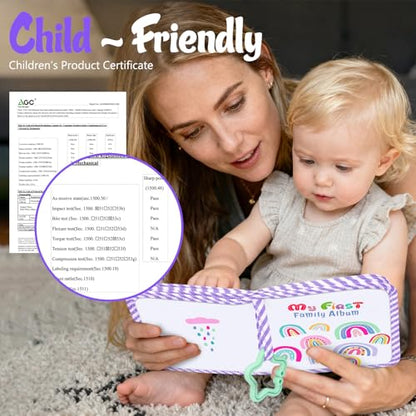 Fintie Baby Photo Album 4x6 Inch, 18 Photos My First Family Soft Album Book | For Newborn/Toddlers/Kids/Baby Shower Memory Birthday Gifts, Family Tree, First Year Milestones Keepsake, Dreamy Rainbow - color: Dreamy Rainbow