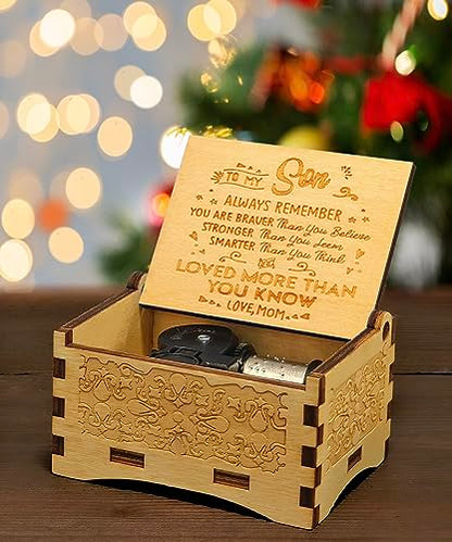 Sooharic Music Box for Son, Gifts from Mom, Unique Gifts for Son, Suitable for Birthday/Christmas/Keepsake - style: for Son