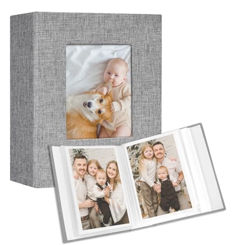 Vienrose 4x6 Small Photo Album, 2 Pack, 100 Photos, Grey - color: Grey, size: 4x6 50 Pockets