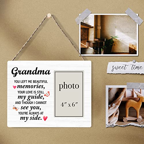 Zauly Memorial Wooden Picture Frame Gift for Loss of Grandma, in Memory of Grandma Wood Photo Frame Sympathy Bereavement Gifts, Tabletop & Wall Mounting, 4x6 Inch Photo