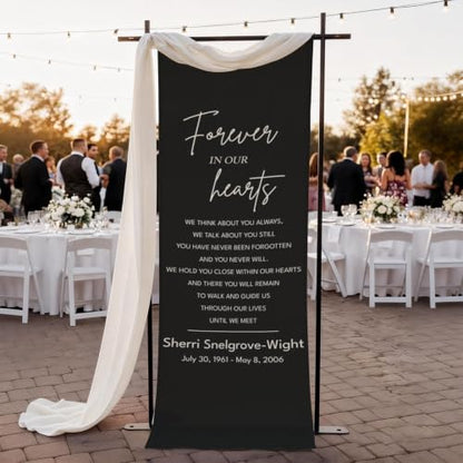 Personalized Forever In Our Hearts Welcome Sign, Funeral Fabric Banner #1 - color: Design 1