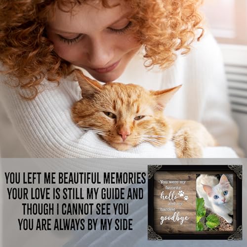 4x6 Covered Dog Memorial Picture Frame, Pet Memorial Gifts for Dogs Cats, Bereavement Frame for Dog Cat in Loving Memory, Loss of Pet Sympathy Gift, Pet Remembrance Gift Wall Tabletop PF205-B