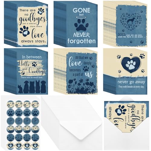Geyoga 36 Set Pet Sympathy Card with Envelope Bulk, Stylish - color: Stylish