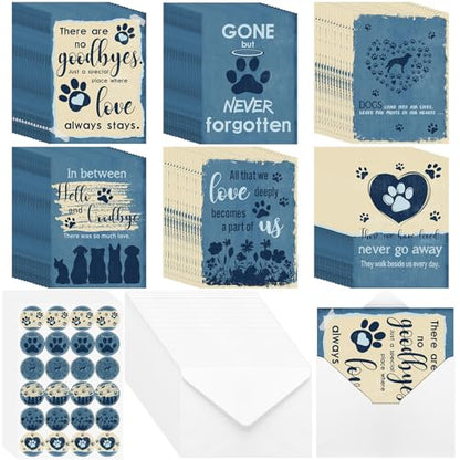 Geyoga 36 Set Pet Sympathy Card with Envelope Bulk, Stylish - color: Stylish