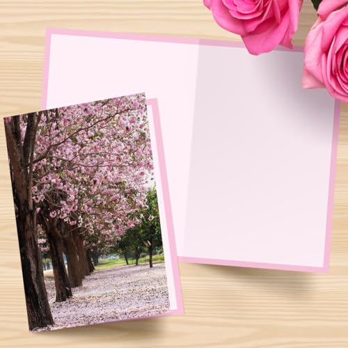 Designer Greetings For Your Words, Blank Cards 6 Pack - color: Cherry Blossom Trees