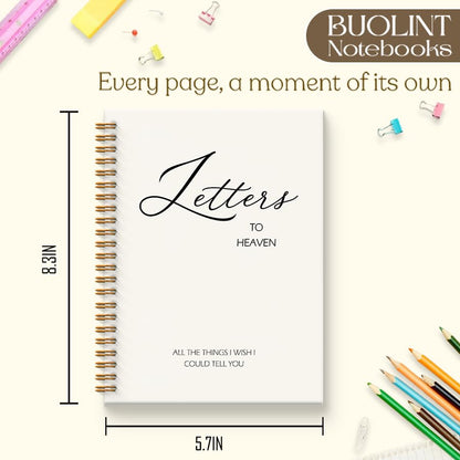 Letters to Heaven Notebook Journal 5.5x8.3, Grief Journal for Women, Memorial Sentimental Gifts, Sympathy Gifts for Loss of Loved One, Spiral Hardcover Notebook - color: Heaven
