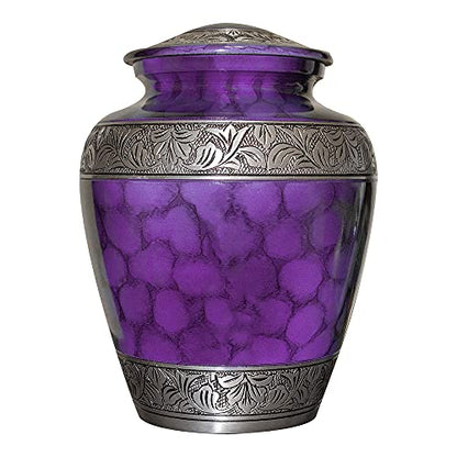 Extra Large Companion Human Funeral Cremation Urn, Personalized Double Urn for Two Adults (Purple) - color: Purple