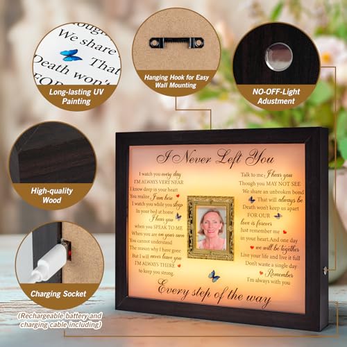 Sympathy Gift LED Rechargeable Memorial Shadow Box Picture Frame, Memorial Gifts for Loss of Mother Mom Dad Father, Bereavement Gifts Ideas in Memory of Loved One