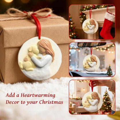 3D Dog Christmas Ornaments 2026 for Christmas Tree Decorations - Puppy Christmas Ornament Dog Mom Gifts for Women, Family, Friends - Girl Loves Dogs Resin Decoration, Meaningful Pet Keepsake Gift - style: Dog & Girl