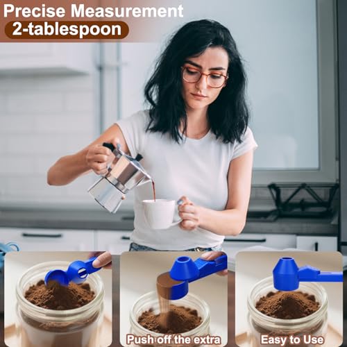 Palksky Coffee Scoop & Funnel for Reusable K Cup Refillable Coffee Pods,2 Tablespoon Coffee Measuring coffee Scooper,1PCS(Blue) - color: Blue