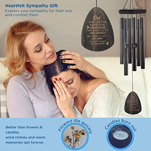 Memorial Wind Chime Sympathy Gifts for Loss of Dad Memorial Wind Chimes for Loss of Father Bereavement Condolence Gifts Sympathy Windchimes in Memory of Father Dad Papa Wind Chime Cardinal Card