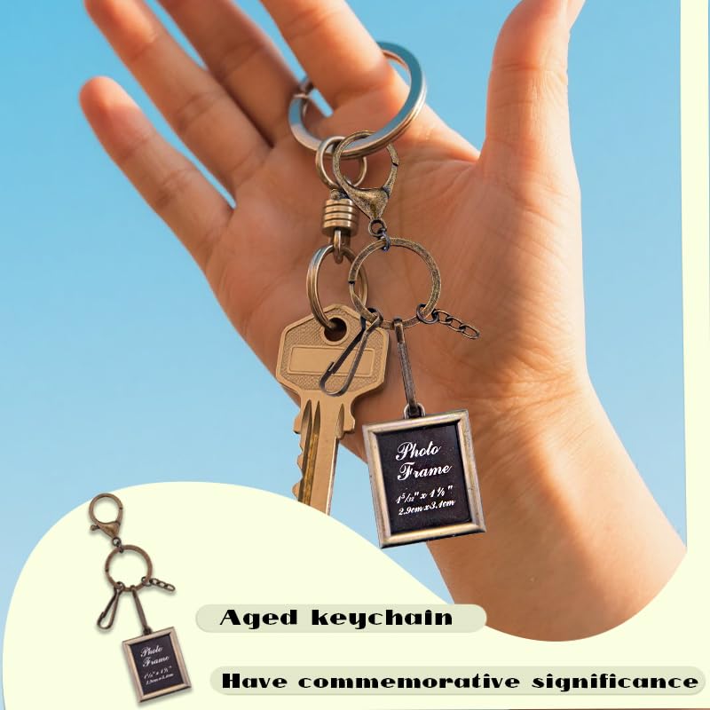 Angel Keychain with Picture for Women Condolences Gift for Loss Bereavement Gifts - color: Square