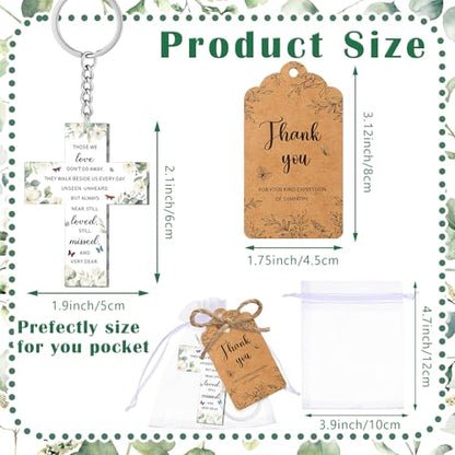 Equsion 60 Set Funeral Keychains for Guests Memorial Favors, Cross - style: Cross