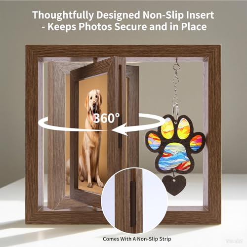 Dog Memorial Picture Frame, 4x6 Wooden Frame, Pet Loss Gift, Paw - color: Paw Shape