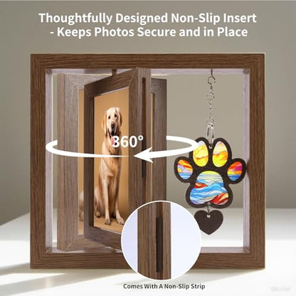 Dog Memorial Picture Frame, 4x6 Wooden Frame, Pet Loss Gift, Paw - color: Paw Shape
