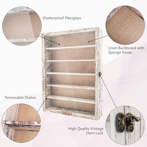 Shadow Box with Shelves, White 12x16 Wooden Display Cases with Shelves for Miniatures Keepsake Collectibles, Coins Military Medals Pins Wedding Flowers - color: White, size: 12*16