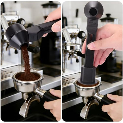 Palksky Coffee Scoop & Funnel with Fill Press1PCS (Black) - color: Black with Fill Press