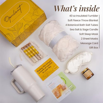 Opulent Self Care Spa Gift Box for Women - Thoughtful Get Well Gift - color: Golden Honey