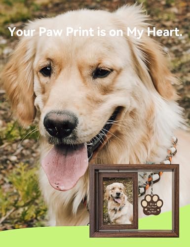 Dog Memorial Gifts for Loss of Dog, 5-Piece Pet Memorial Gift Set, Pet Loss Sympathy Gifts with 4x6 Photo Frame, Bracelet, Keychain, Rainbow Bridge Keepsake