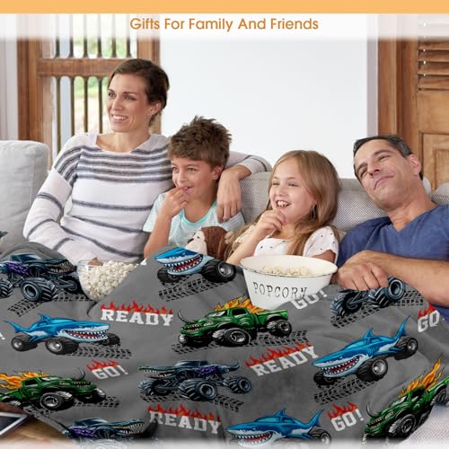 Car Shark Blanket Gifts for Adults Men Women Boys Girls Birthday Christmas Halloween Easter Dad Husband Boyfriend Son Throw Blanket 60"x80" - color: Car2, size: 60"x80"